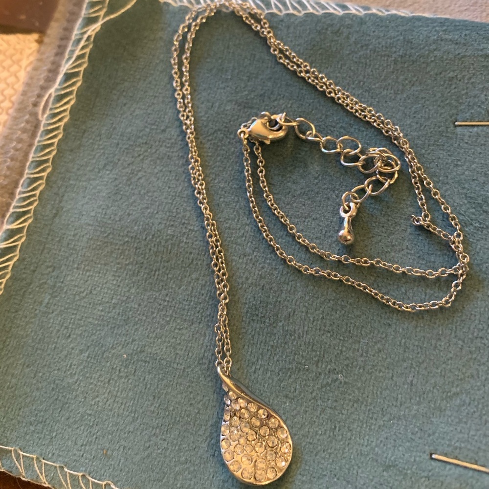 🌈 Silver pave pendant necklace (2 for $10 promo)